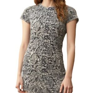 Banana Republic NWT Snake Print Eyelash Fringe Shift Mini Dress Size 00 Petite